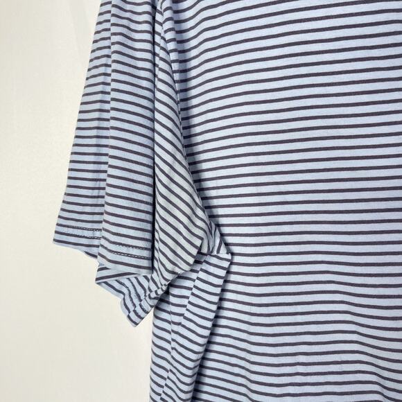Johnnie-O Mens Large Blue Pencil Striped Original Cotton Polo Chest Pocket Golf - Picture 6 of 11